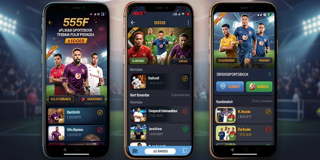 Tampilan menarik dari aplikasi Sportsbook 555F dengan berbagai pilihan taruhan.