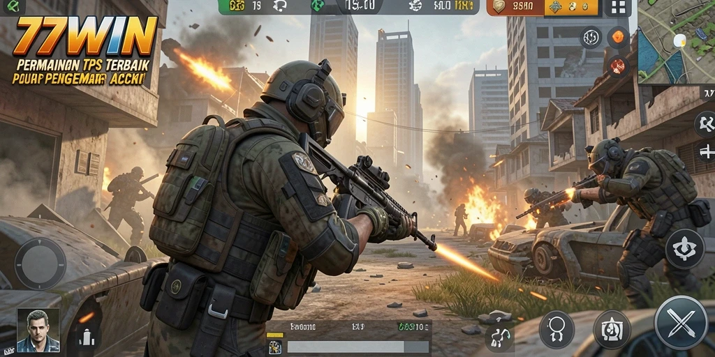 Tangkapan layar gameplay intens dalam 77WIN, menampilkan aksi seru.
