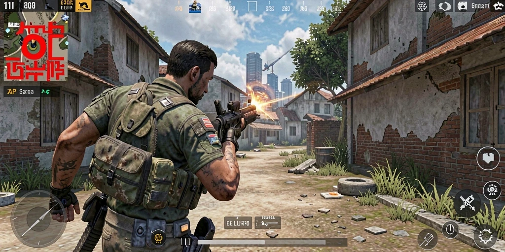 Screenshot utama 8QR menampilkan gameplay FPS yang mendebarkan.