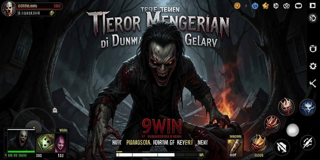 Tampilan gameplay menegangkan dari 9WIN dengan suasana Horror.