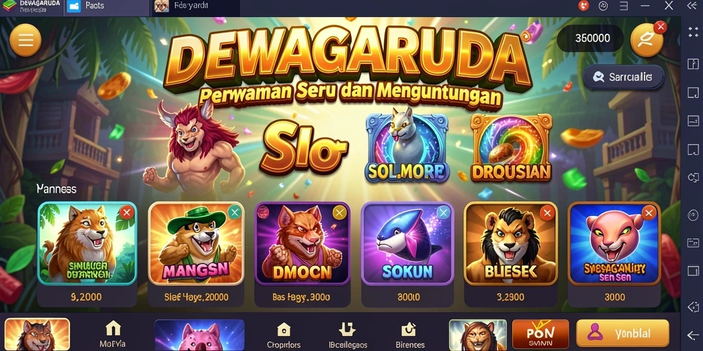 Gameplay menarik DEWAGARUDA dengan banyak fitur slot.