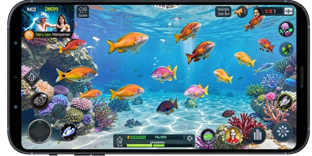 Tampilan menarik pada gameplay Tembak Ikan DMD999.