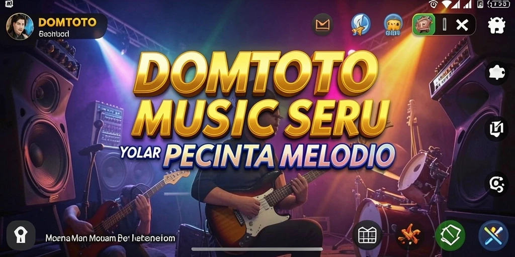 Tampilan gameplay DOMTOTO yang menarik dan penuh musik.