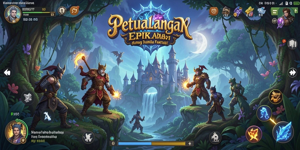 Tampilan dinamis dari gameplay RPG EOS77 yang seru dan mendebarkan.