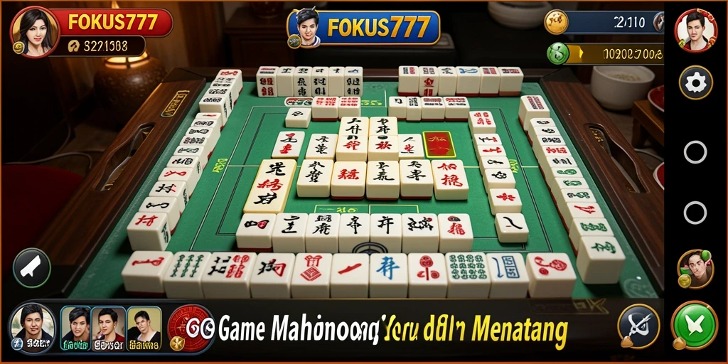 Tangkapan layar FOKUS777 menampilkan aksi Mahjong yang seru dan dinamis.