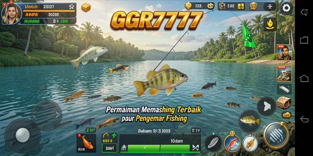 Tampilan menarik dari gameplay GGR7777 saat memancing di laut.