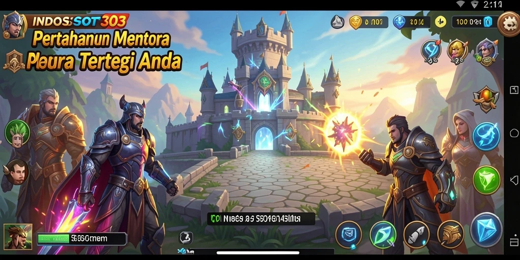 Tangkapan layar gameplay <strong>INDOSLOT303</strong> yang menunjukkan pertahanan menara yang intens.