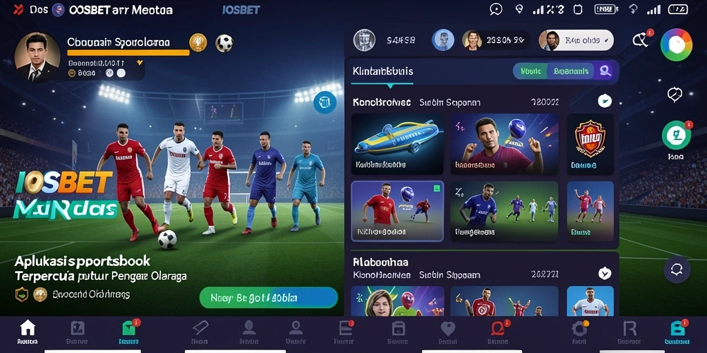 Tampilan utama aplikasi IOSBET dengan berbagai opsi taruhan.