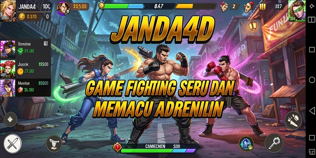 Screenshot JANDA4D menampilkan aksi pertarungan luar biasa.
