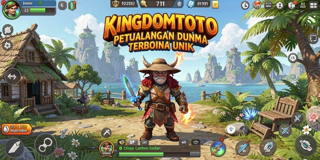 Screenshot KINGDOMTOTO menampilkan aksi eksplorasi di dunia terbuka.
