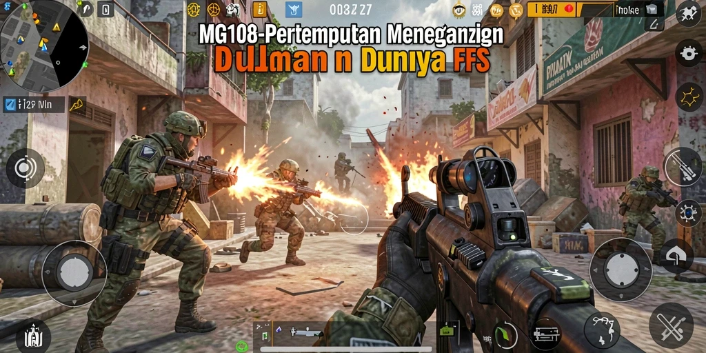 Menampilkan aksi pertempuran mendebarkan dalam MG108 FPS.