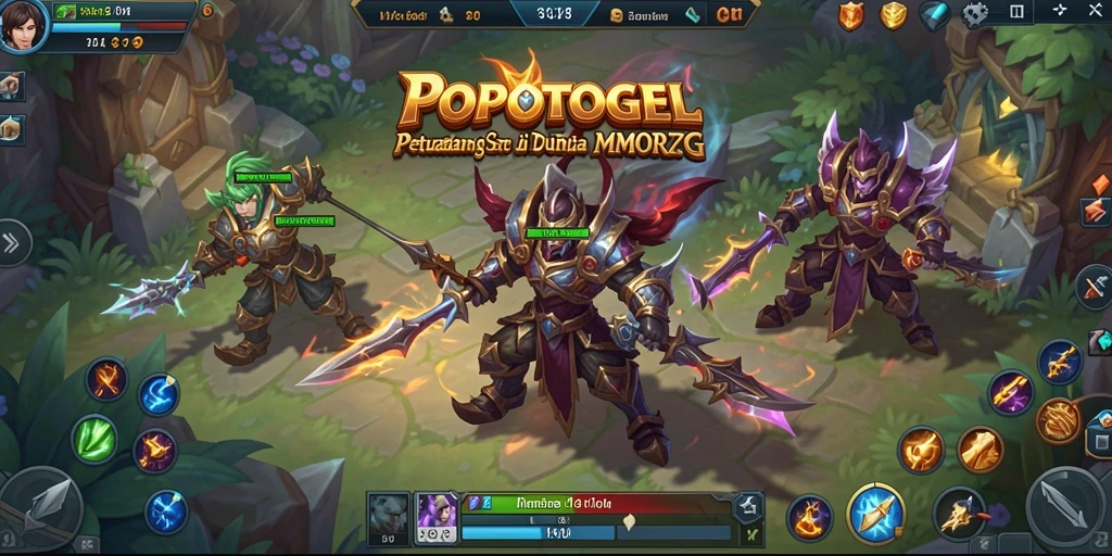 Screenshot gameplay <strong>POPOTOGEL</strong> yang menampilkan pertarungan epik di dunia MMORPG.