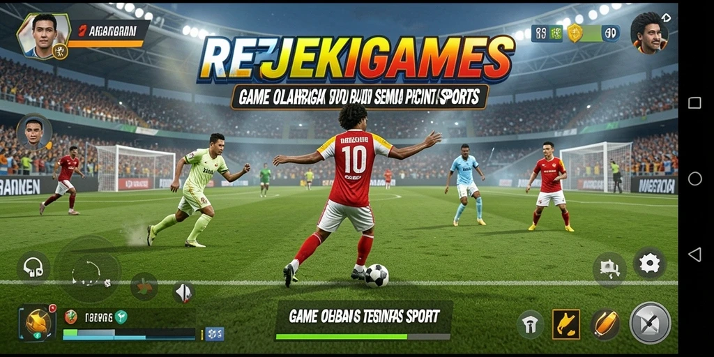Tampilan gameplay seru dalam REJEKIGAMES dengan berbagai olahraga.