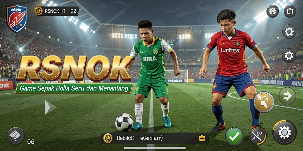 Tampilan gameplay seru dari RSNOK dalam pertandingan sepak bola.