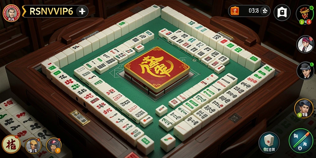 Tangkapan layar gameplay RSNVIP6 menampilkan sesi permainan Mahjong yang menarik.