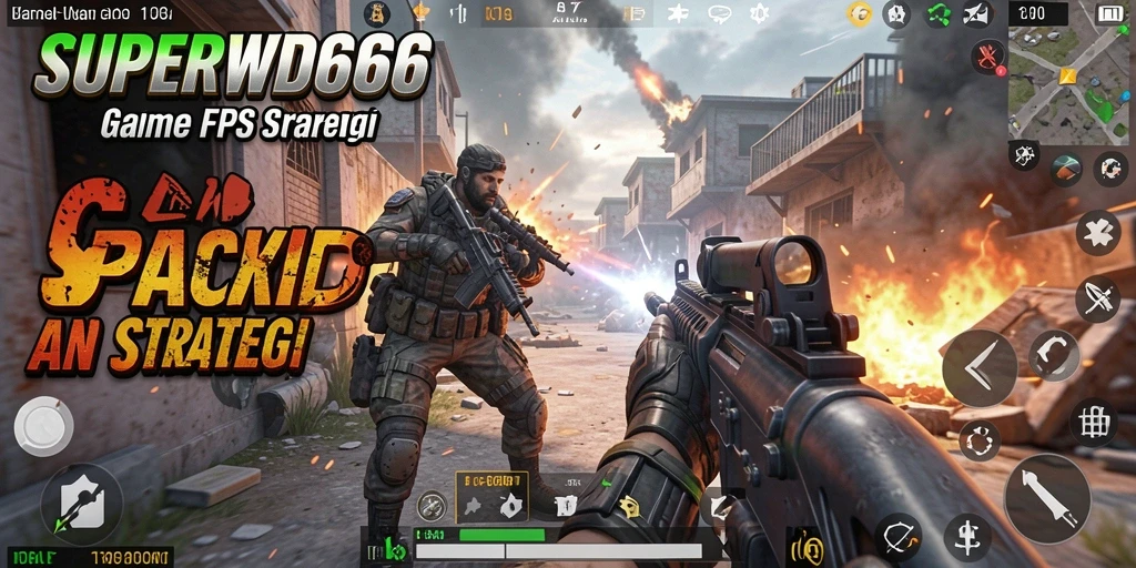 Tangkapan layar dari gameplay SUPERWD666 yang penuh aksi menampilkan intensitas pertempuran.