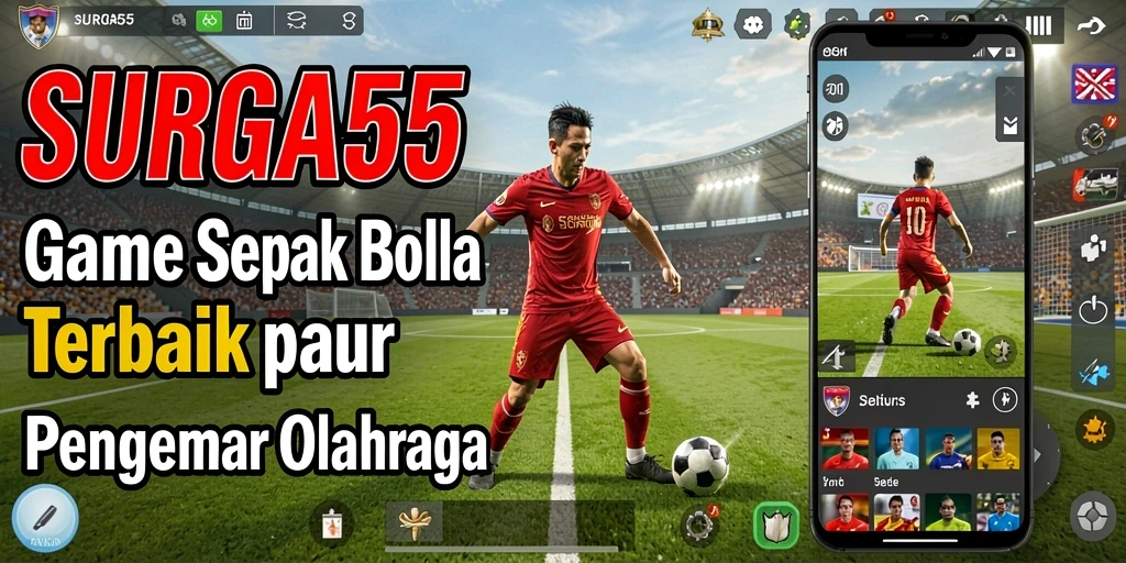 Tampilan gameplay SURGA55 yang seru dan menegangkan dalam pertandingan sepak bola.