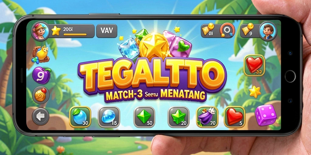 Gameplay seru TEGALTOTO dengan elemen Match-3 yang menarik.