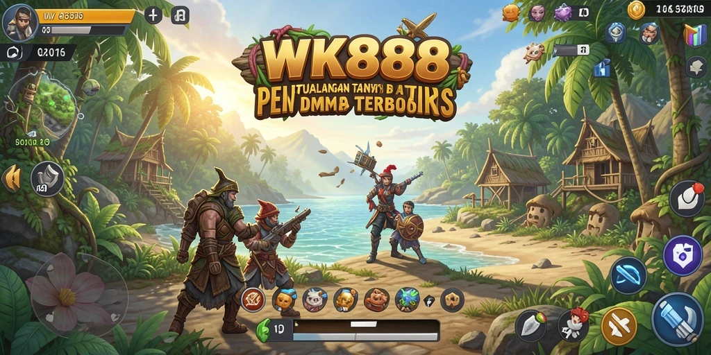 Tangkapan layar dari gameplay WK888 yang menunjukkan eksplorasi dunia terbuka.