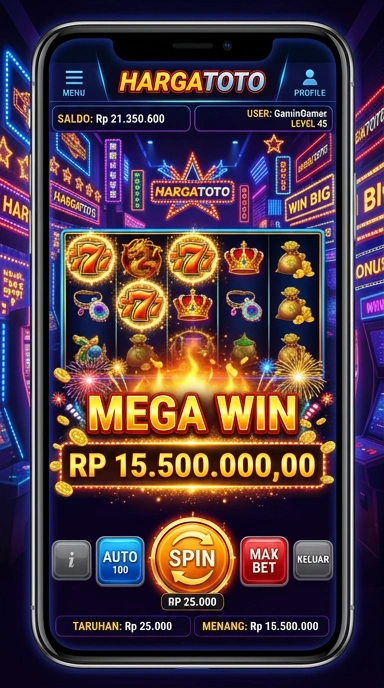 Screenshot fitur unggulan aplikasi di hargatoto dengan kategori lengkap.